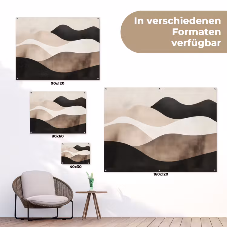 Abstract - Landschap - Golven - Crèmekleur tuinposter los doek klein -Xsfeer9_DE