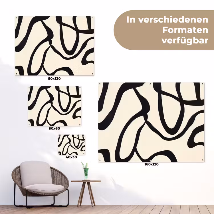 Abstract - Lijnen - Modern - Beige tuinposter los doek klein -Xsfeer9_DE