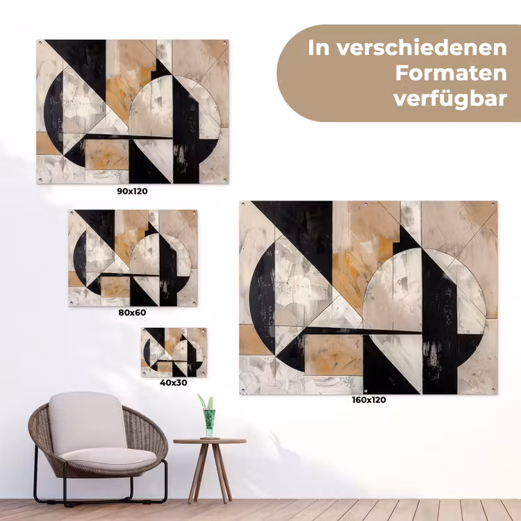 Abstract - Modern - Geometrisch - Pastel tuinposter los doek klein -Xsfeer9_DE
