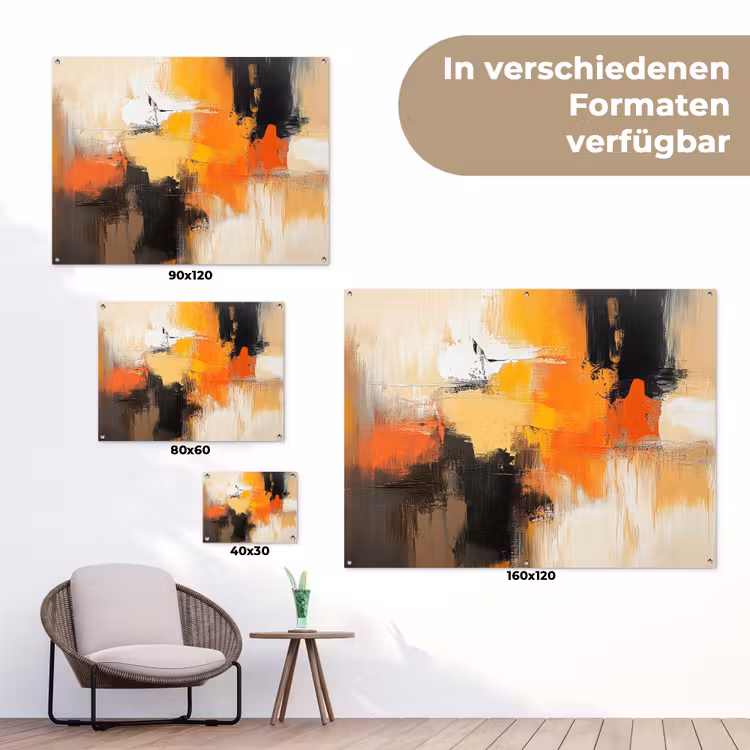 Abstract - Modern - Verflook - Herfst kleuren - Oranje tuinposter los doek klein -Xsfeer9_DE