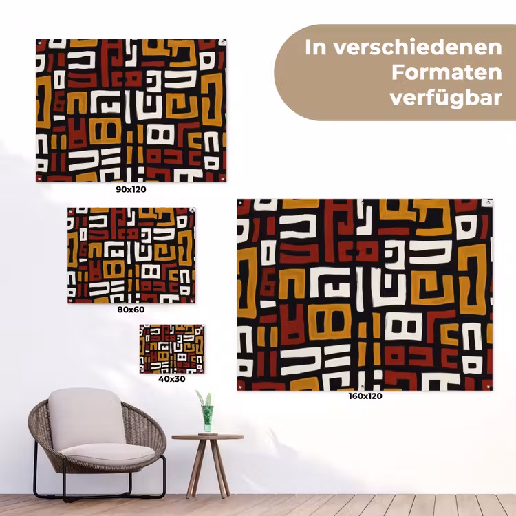 Abstract - Patroon - Rood tuinposter los doek klein -Xsfeer9_DE