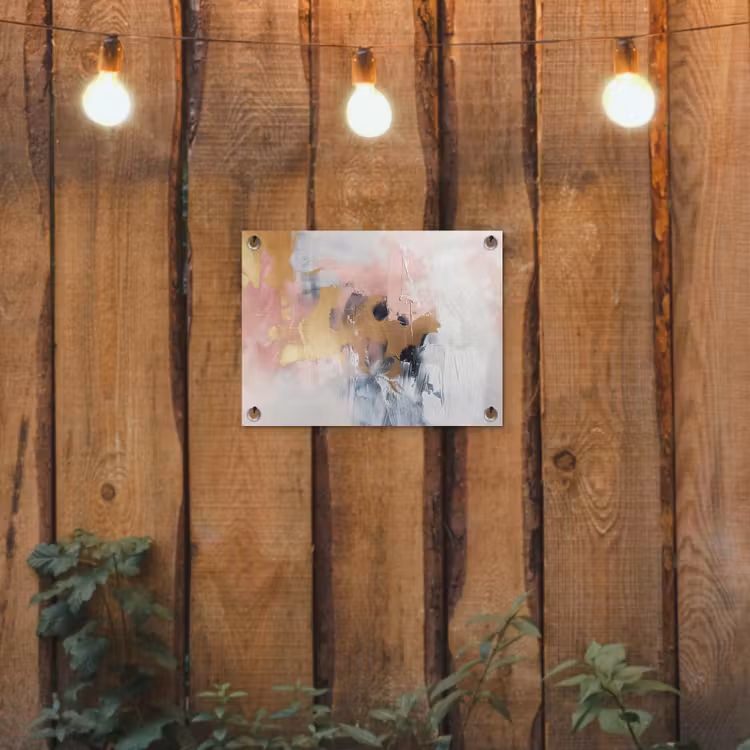 Abstract - Pastel kleuren - Goud - Modern - Aesthetic tuinposter los doek klein -sfeer1