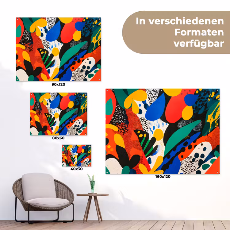 Abstract - Planten - Vormen - Kleurrijk tuinposter los doek klein -Xsfeer9_DE