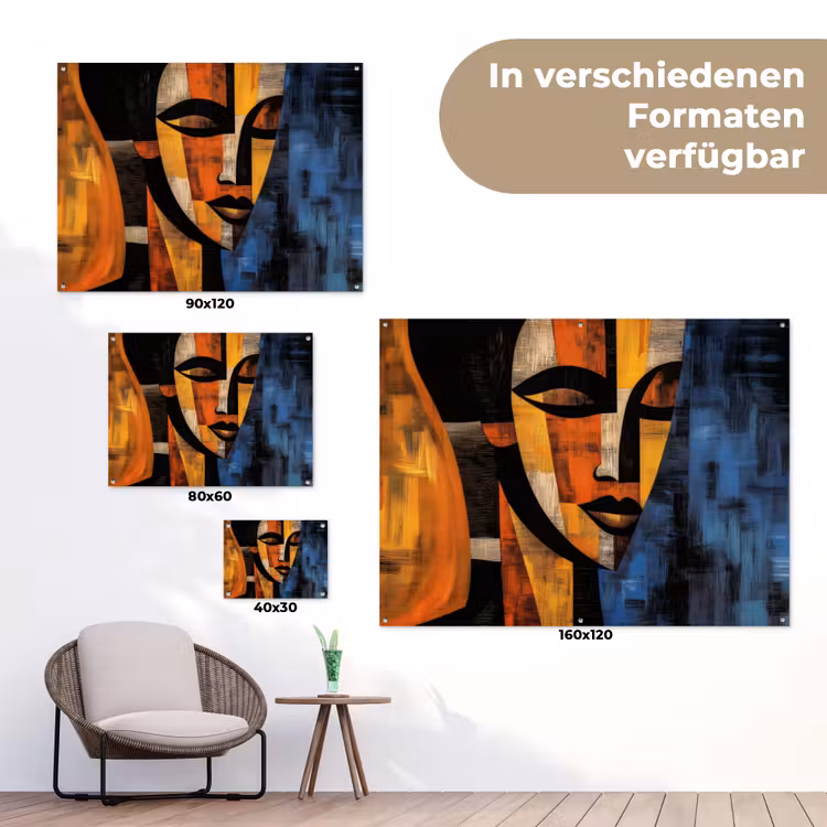Abstract - Portret - Kleurvakken tuinposter los doek klein -Xsfeer9_DE