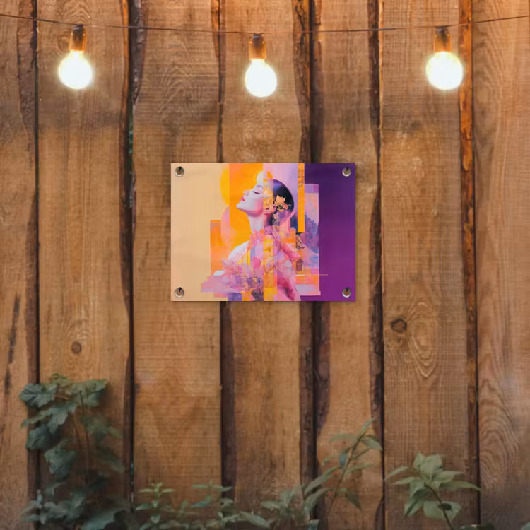 Abstract - Portret - Vrouw - Kleurrijk tuinposter los doek klein -sfeer1