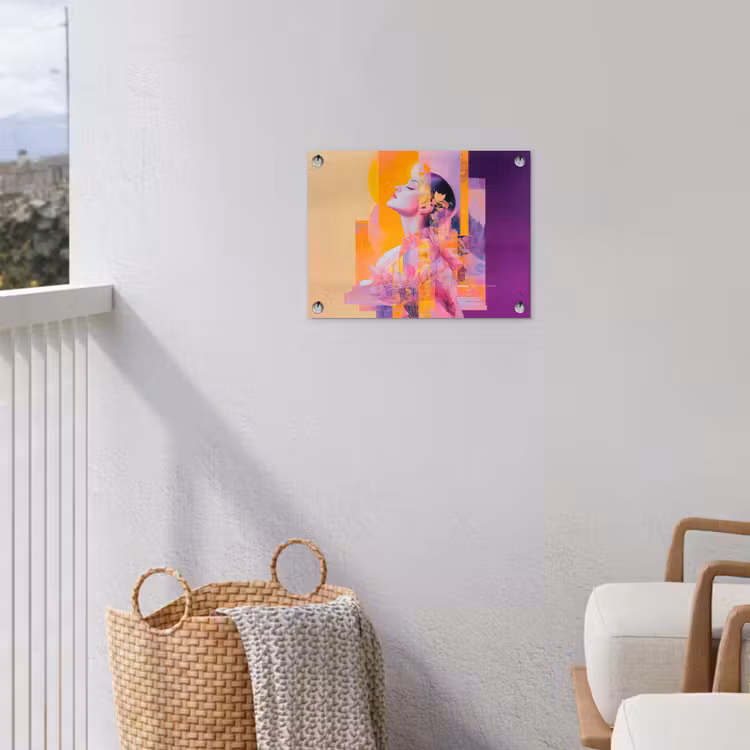 Abstract - Portret - Vrouw - Kleurrijk tuinposter los doek klein -sfeer8