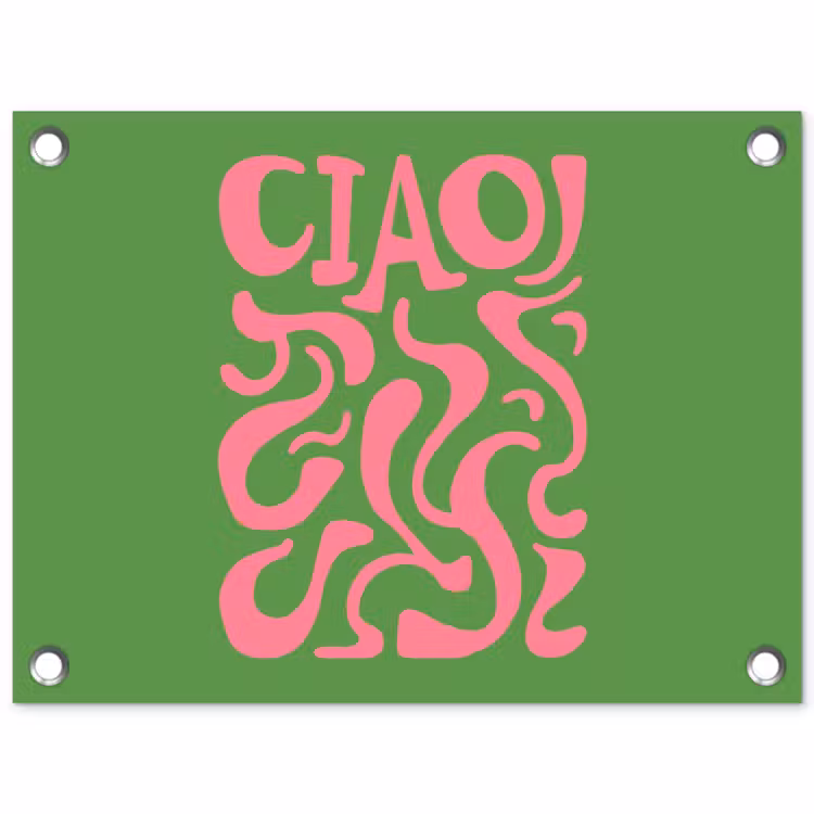 Abstract - Roze - Ciao - Vormen tuinposter los doek klein -3d