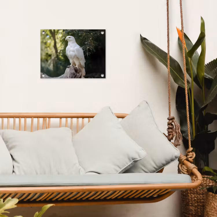 Arend - Hout - Wit - Planten tuinposter los doek klein -sfeer7