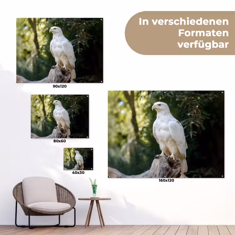 Arend - Hout - Wit - Planten tuinposter los doek klein -Xsfeer9_DE