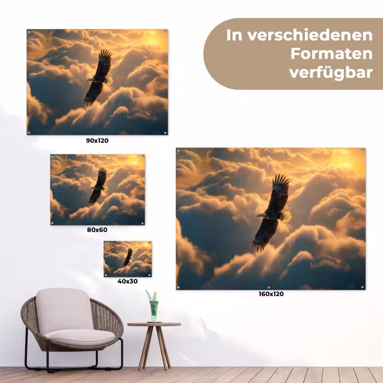 Adelaar - Wolken - Zon tuinposter los doek klein -Xsfeer9_DE