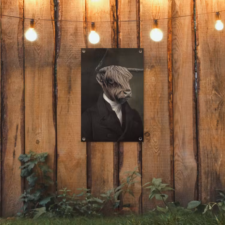 Oude Meesters - Schotse Hooglander - Dieren tuinposter los doek klein -sfeer1