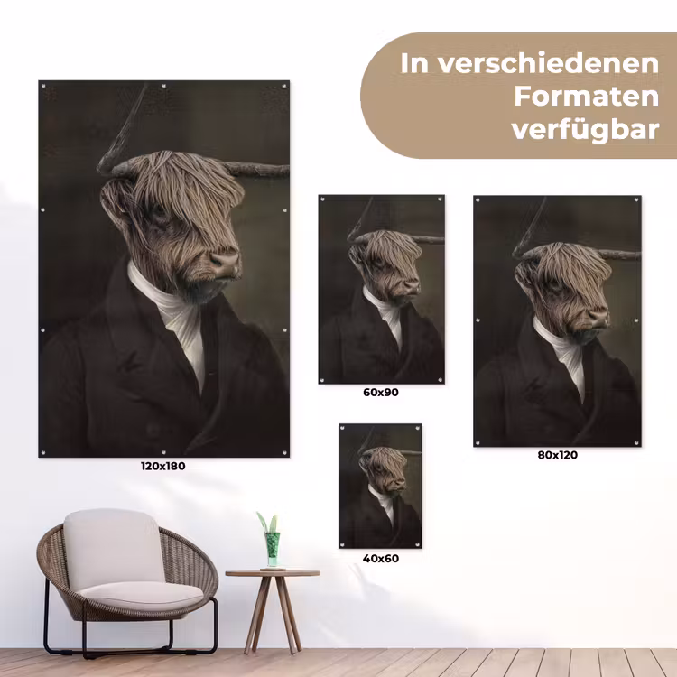 Oude Meesters - Schotse Hooglander - Dieren tuinposter los doek klein -Xsfeer9_DE