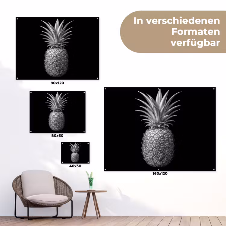 Ananas - Gedetailleerd - Bladeren tuinposter los doek klein -Xsfeer9_DE