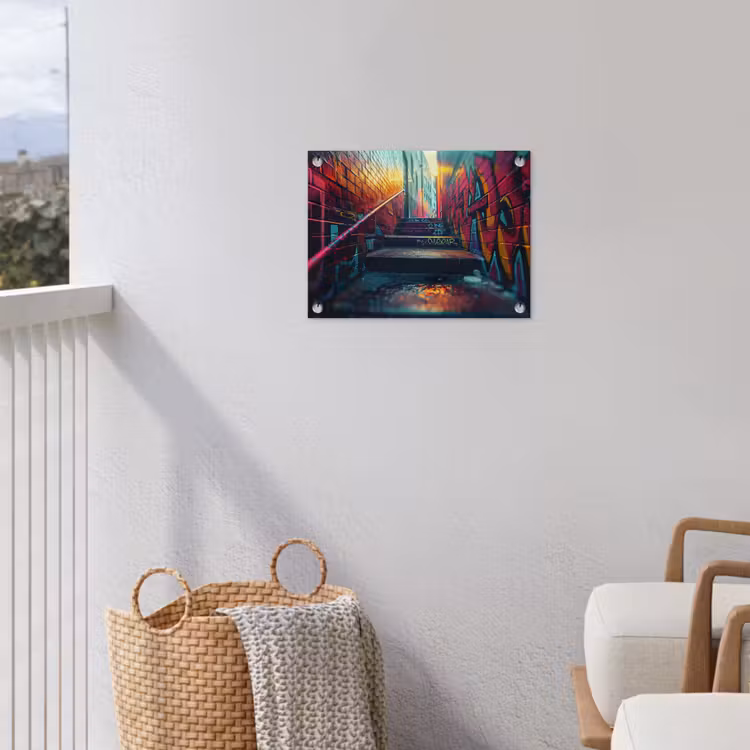 Architectuur - Neon - Trap - Graffiti tuinposter los doek klein -sfeer8