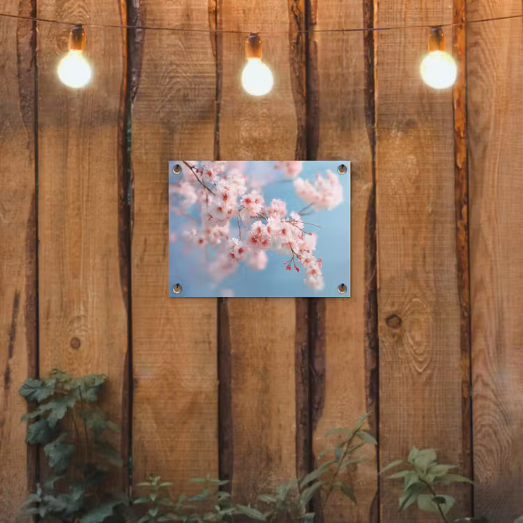 Takken - Bloesems - Roze tuinposter los doek klein -sfeer1