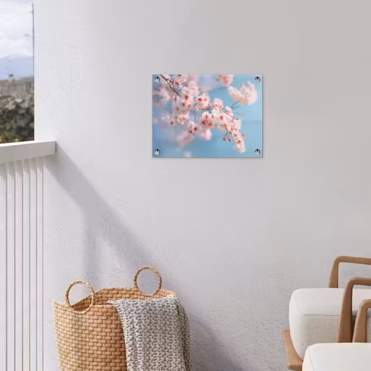 Takken - Bloesems - Roze tuinposter los doek klein -sfeer8