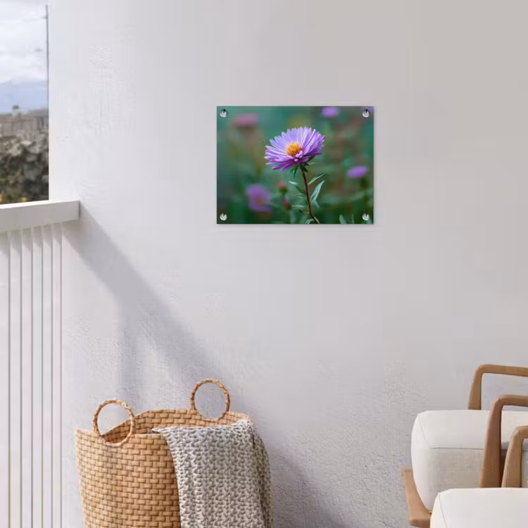 Aster - Paars - Bloem - Blaadjes tuinposter los doek klein -sfeer8