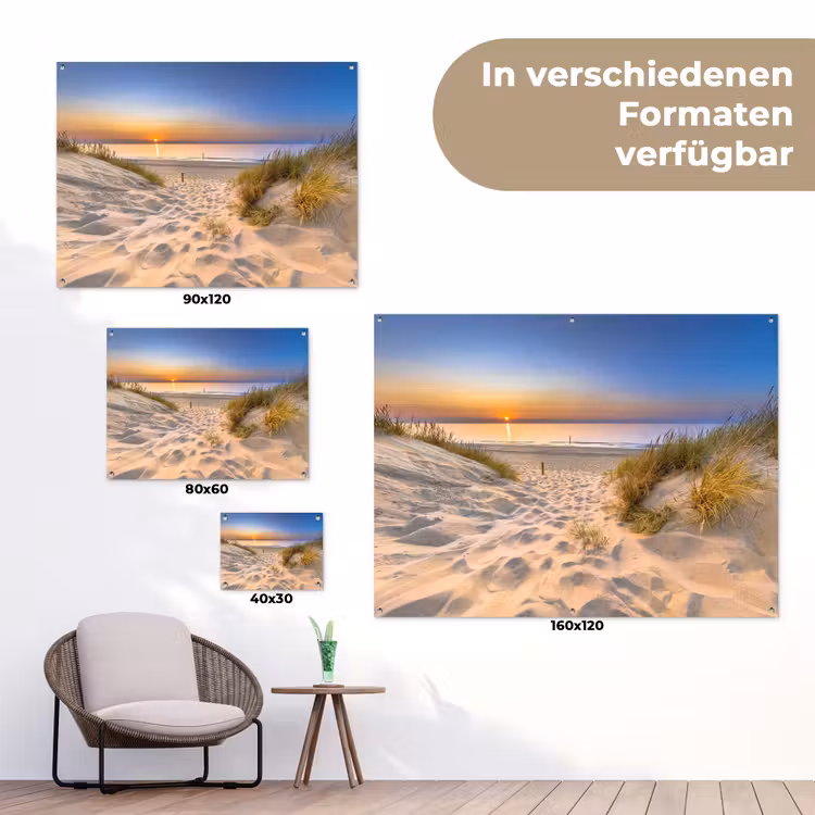 Avondrust aan Zee tuinposter los doek klein -Xsfeer9_DE
