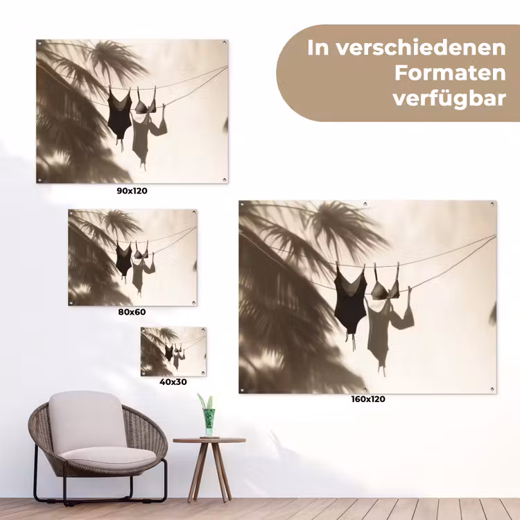 Badkleding - Palmbomen - Schaduw - Tropisch tuinposter los doek klein -Xsfeer9_DE
