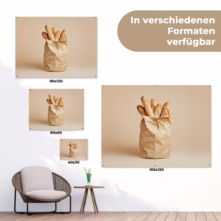 Baguette - Brood - Stokbrood - Beige tuinposter los doek klein -Xsfeer9_DE