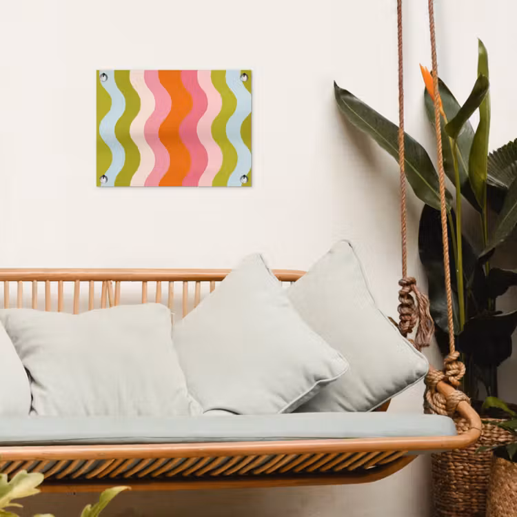 Banen - Golven - Kleurrijk - Verticaal tuinposter los doek klein -sfeer7