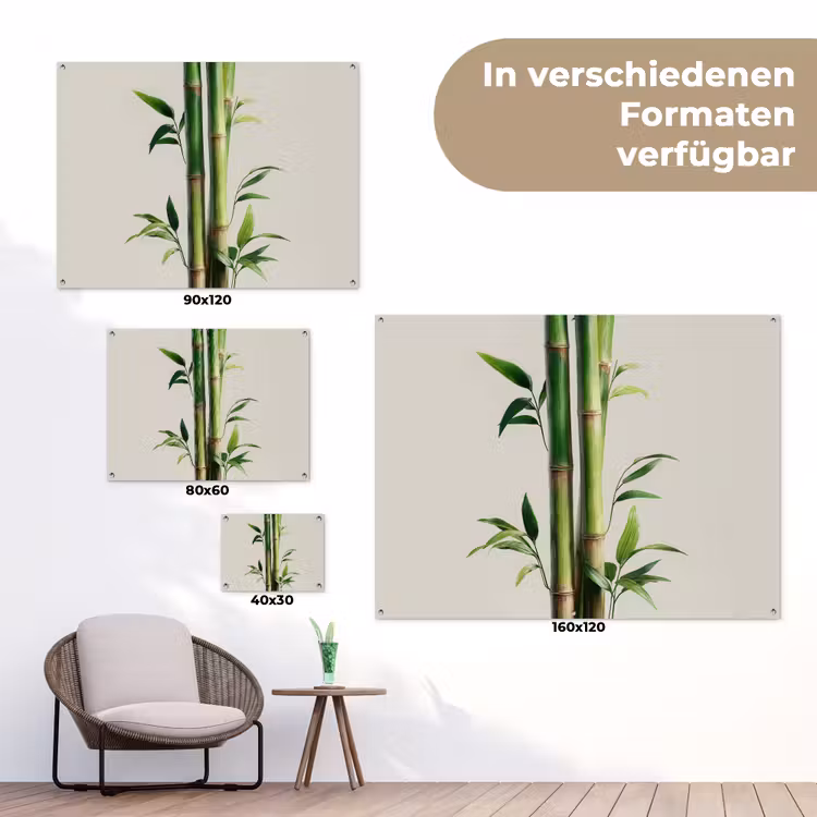 Bamboestengels - Sierlijk - Groen tuinposter los doek klein -Xsfeer9_DE