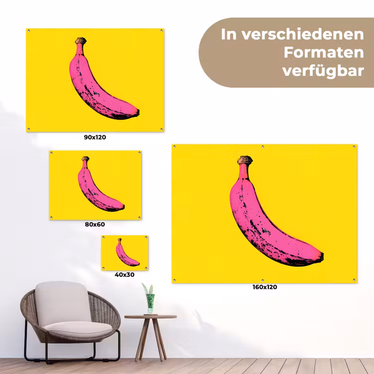 Banaan - Grafisch - Geel tuinposter los doek klein -Xsfeer9_DE