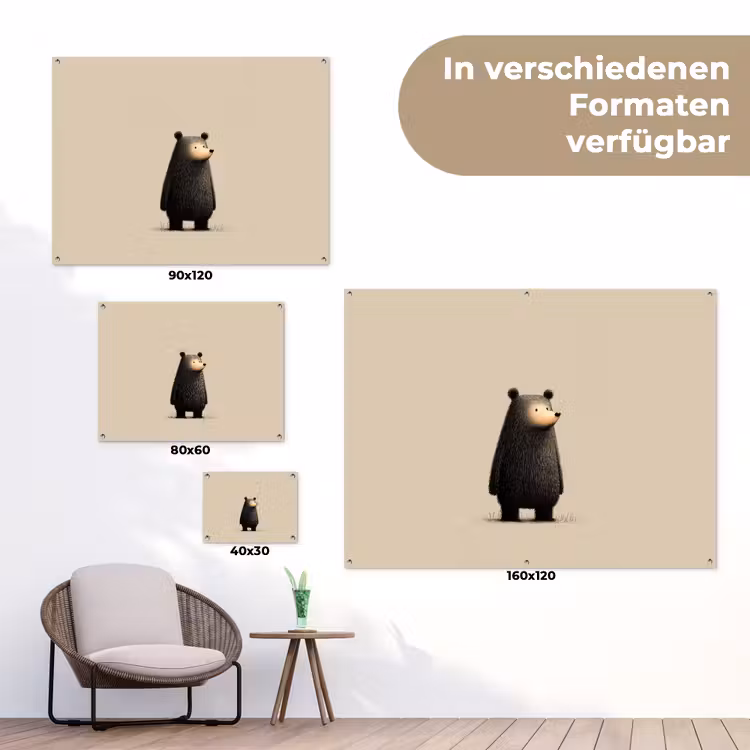 Beer - Donkerbruin - Minimalistisch tuinposter los doek klein -Xsfeer9_DE