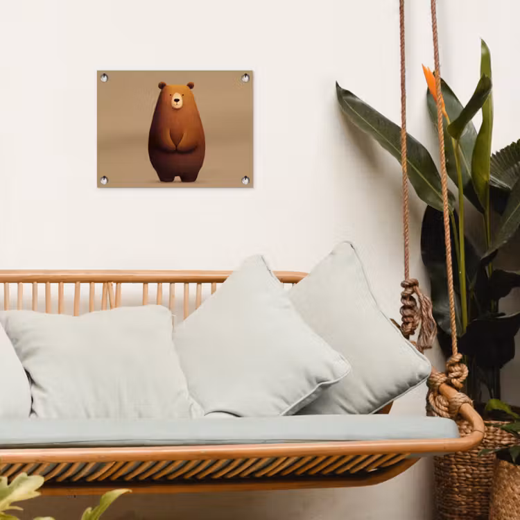 Beer - Minimalistisch - Bruin tuinposter los doek klein -sfeer7