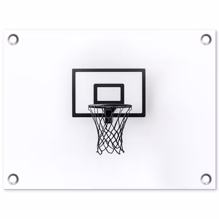 Basketbalbord - Minimalistisch - Zwart tuinposter los doek klein -3d