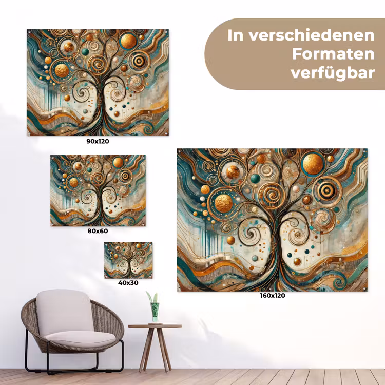 Levensboom - Boom - Abstract - Modern tuinposter los doek klein -Xsfeer9_DE