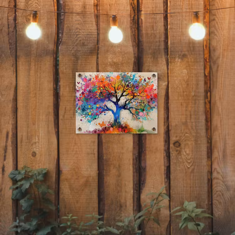 Levensboom - Natuur - Kleurrijk - Boom tuinposter los doek klein -sfeer1
