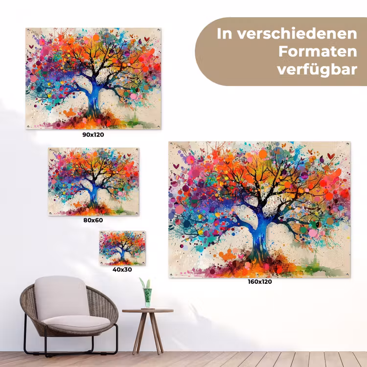 Levensboom - Natuur - Kleurrijk - Boom tuinposter los doek klein -Xsfeer9_DE