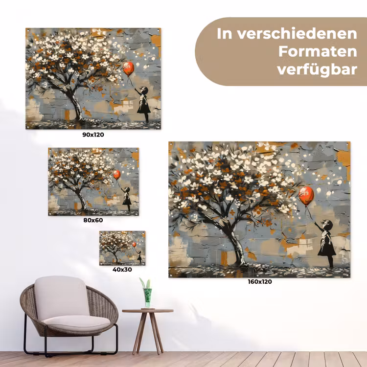 Boom - Graffiti - Banksy Style - Balloon Girl tuinposter los doek klein -Xsfeer9_DE