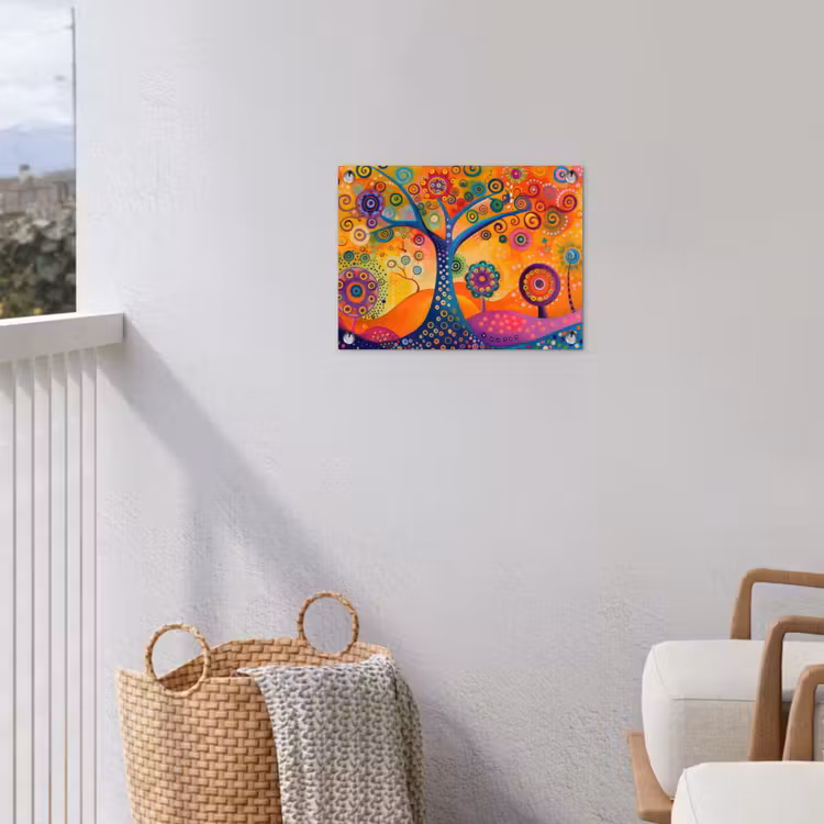 Boom - Levensboom - Abstract - Kleurrijk tuinposter los doek klein -sfeer8