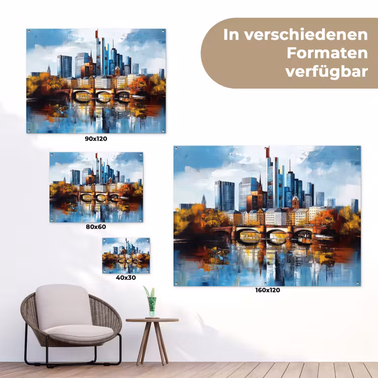 Bomen Frankfurt- Stad - Skyline - Brug tuinposter los doek klein -Xsfeer9_DE