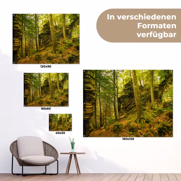 Bomen - Steen - Bos - Natuur - Planten tuinposter los doek klein -Xsfeer9_DE