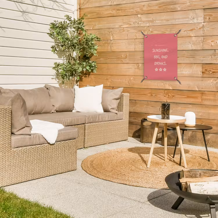 BBQ - Quote - Roze - Zomer tuinposter los doek klein -sfeer4