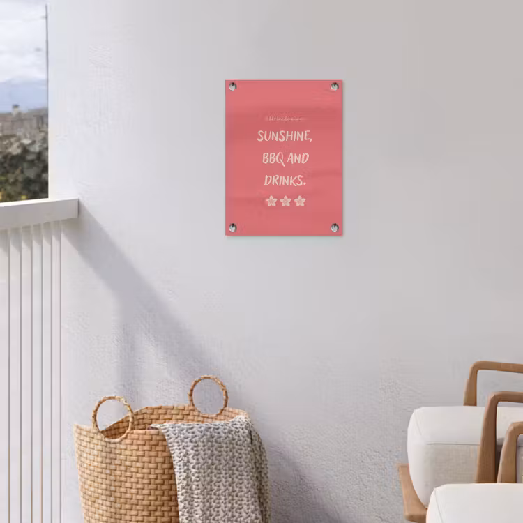 BBQ - Quote - Roze - Zomer tuinposter los doek klein -sfeer8