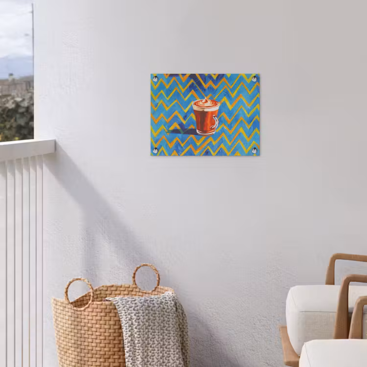 Mok - Koffie - Zigzag - Slagroom tuinposter los doek klein -sfeer8