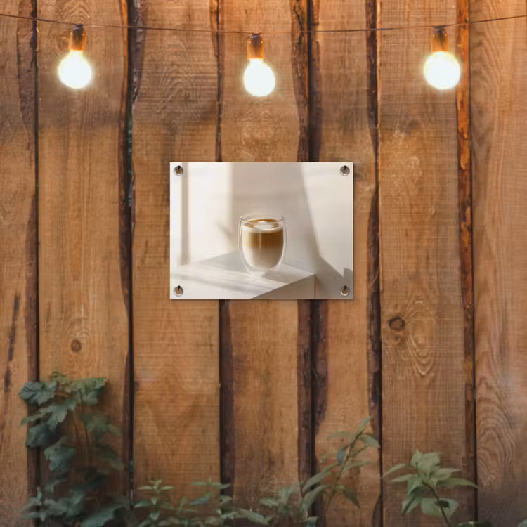 Mok - Latte - Minimalistisch - Schaduw tuinposter los doek klein -sfeer1