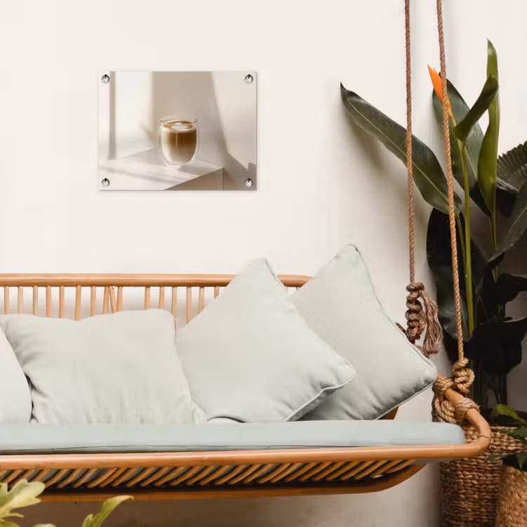 Mok - Latte - Minimalistisch - Schaduw tuinposter los doek klein -sfeer7