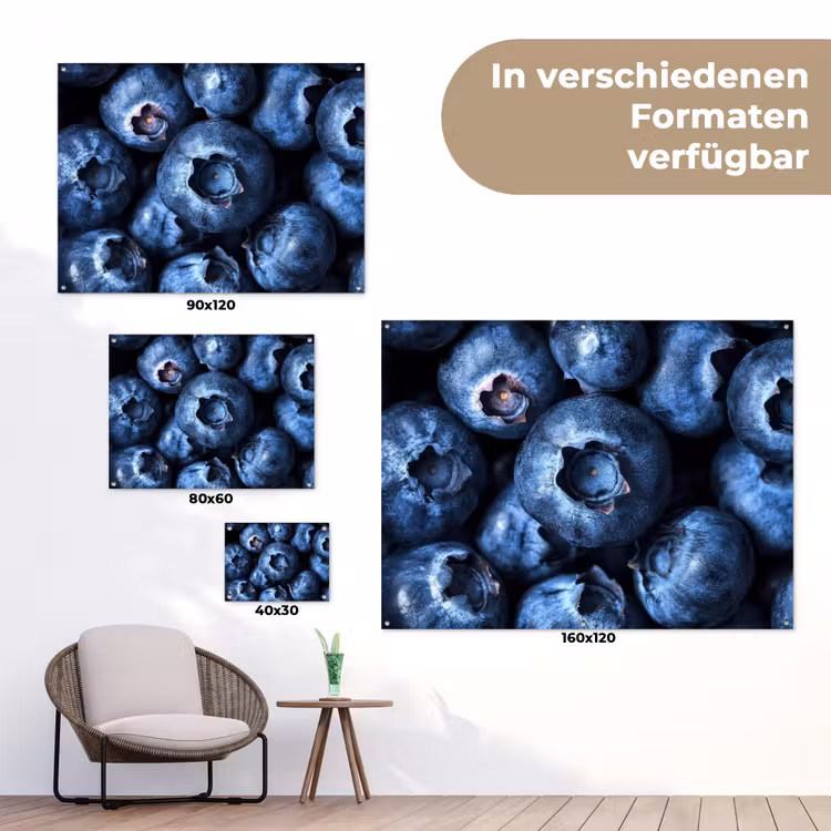 Bessen - Blauw - Fruit tuinposter los doek klein -Xsfeer9_DE
