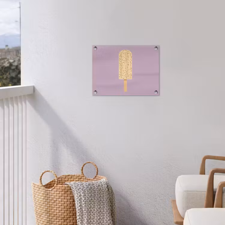 Beige - Ijsje - Spikkels tuinposter los doek klein -sfeer8