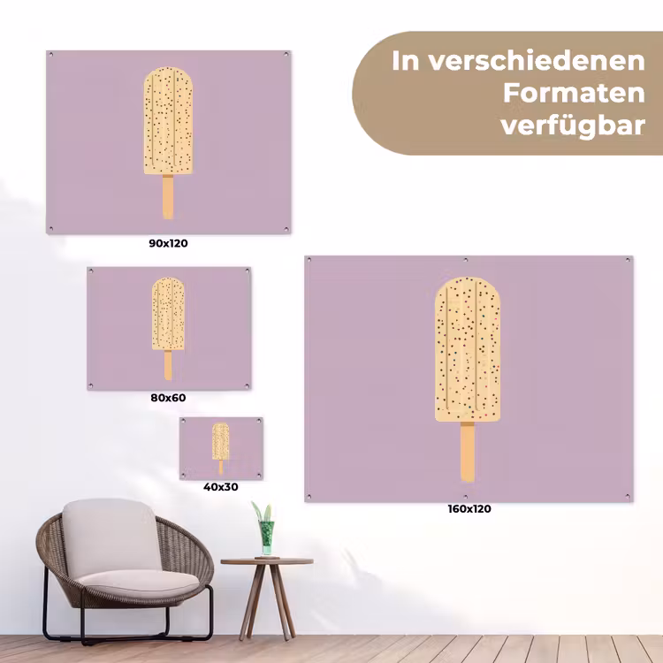 Beige - Ijsje - Spikkels tuinposter los doek klein -Xsfeer9_DE