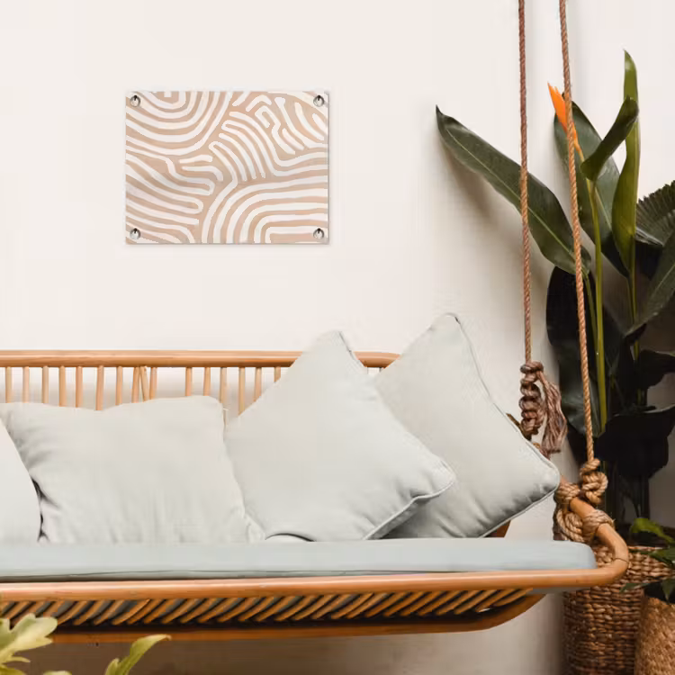 Beige - Aardspatroon tuinposter los doek klein -sfeer7