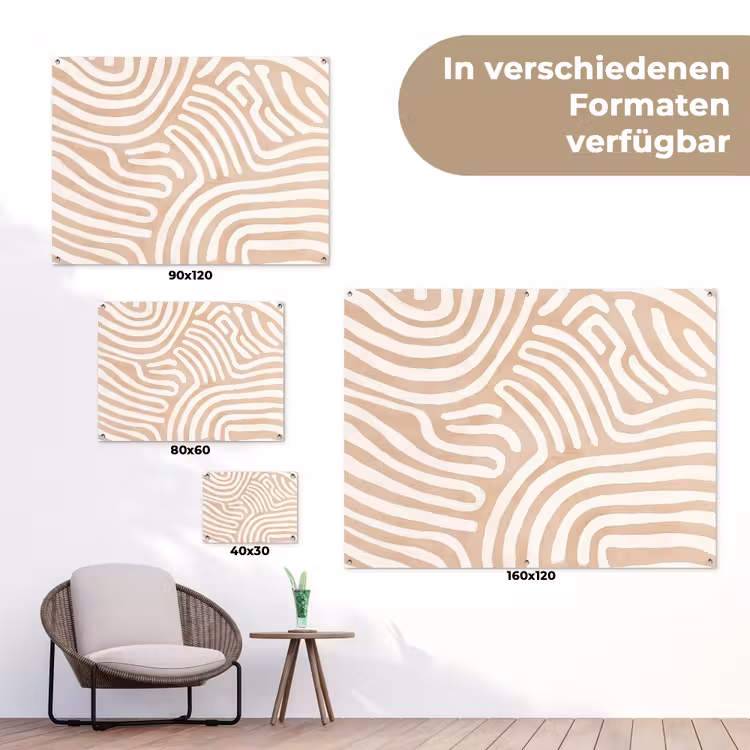 Beige - Aardspatroon tuinposter los doek klein -Xsfeer9_DE