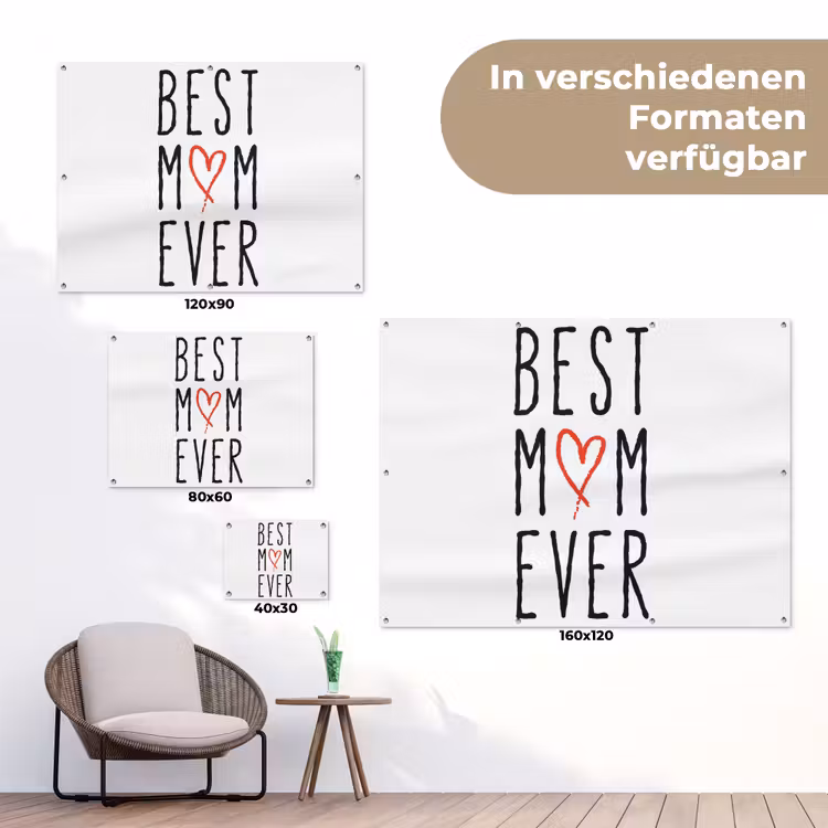 Best mom ever - Spreuken - Mama - Quotes tuinposter los doek klein -Xsfeer9_DE