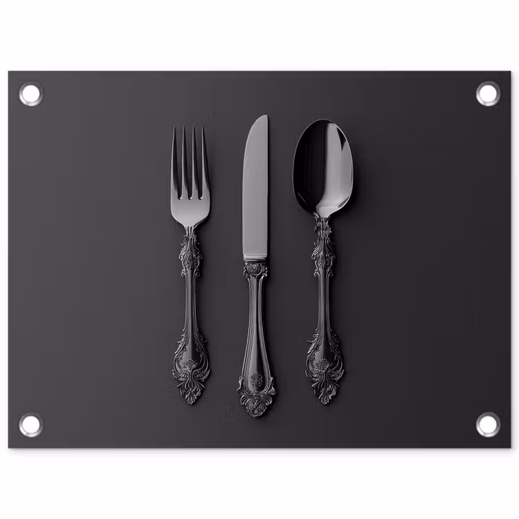 Bestek - Zwart tuinposter los doek klein -3d