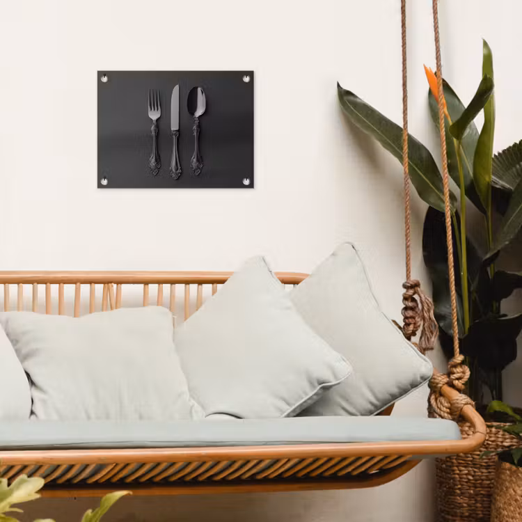 Bestek - Zwart tuinposter los doek klein -sfeer7